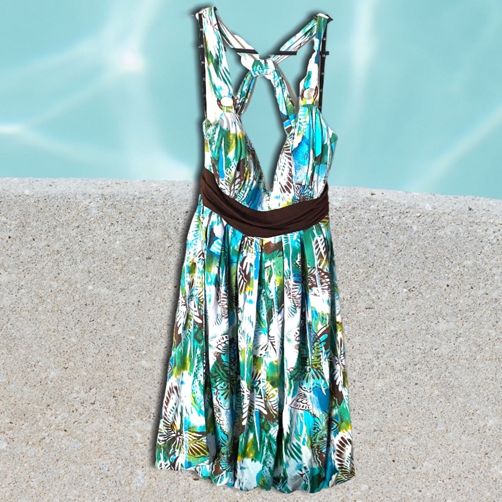 Beautiful Butterfly print Dress (open-back, zip-up)